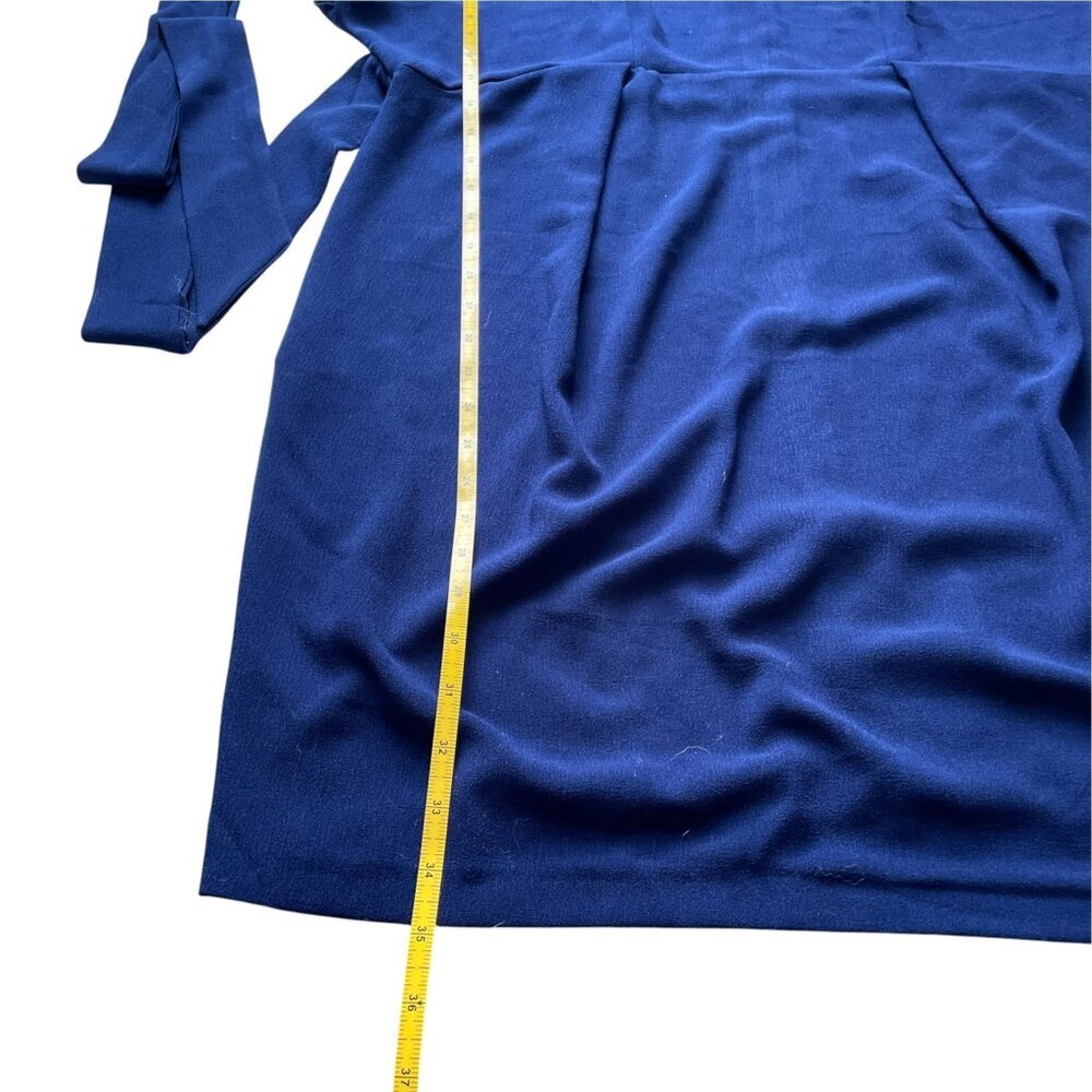 Closet London Blue High Neck Belted Dolman Sleeve Midi Dress SZ 8 - Picture 10 of 12